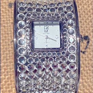 QZ Silver Cuff Wrist Watch